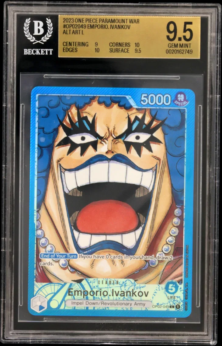 2023 #OP02049 Emporio.Ivankov ALT ART L BGS 9.5 One Piece Card Game Paramount War