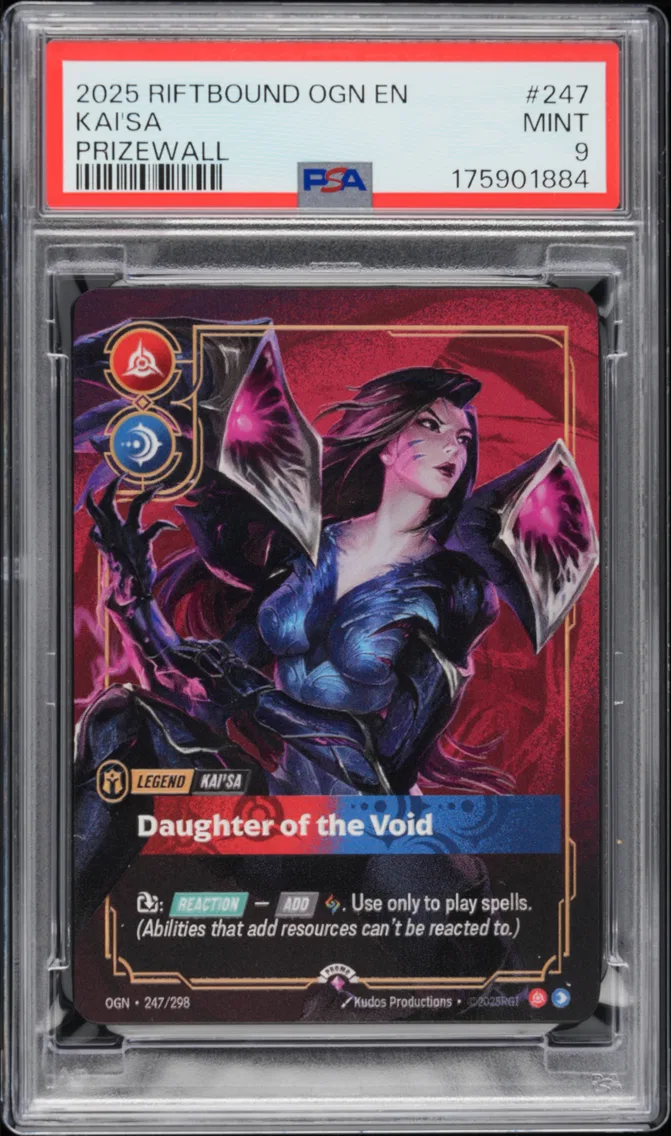 2025 #247 Kai'SA - Daughter of the Void PSA 9 Riftbound: League of Legends Ogn-Origins Plated Legends