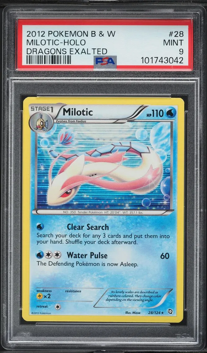 2012 #28 Milotic-Holo PSA 9 Black & White Dragons Exalted Pokemon