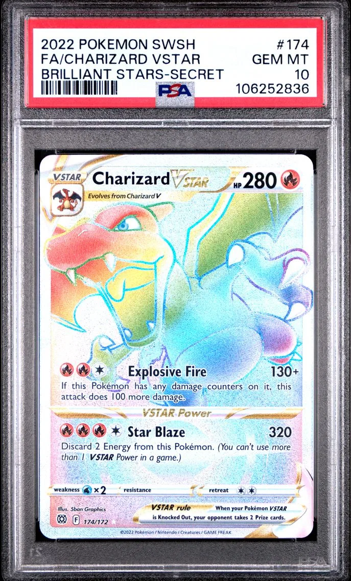 2022 #174 Full Art/Charizard Vstar PSA 10 Sword & Shield Brilliant Stars
