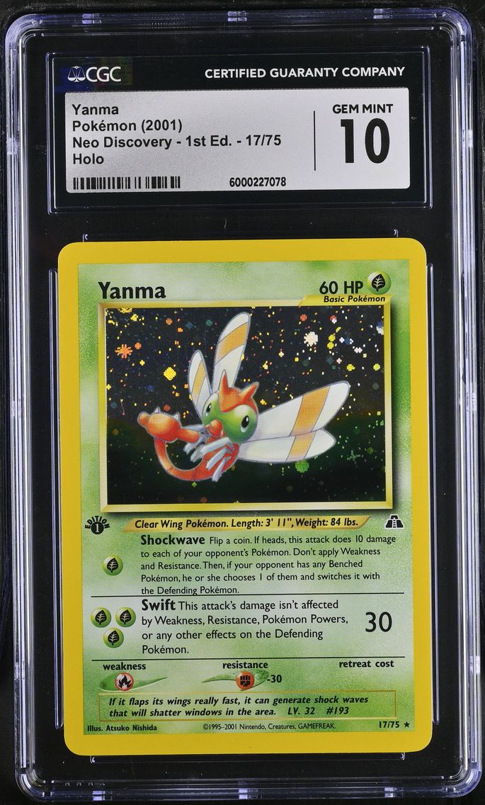 2001 #17 Yanma CGC 10 Neo Discovery - 1st Edition - English