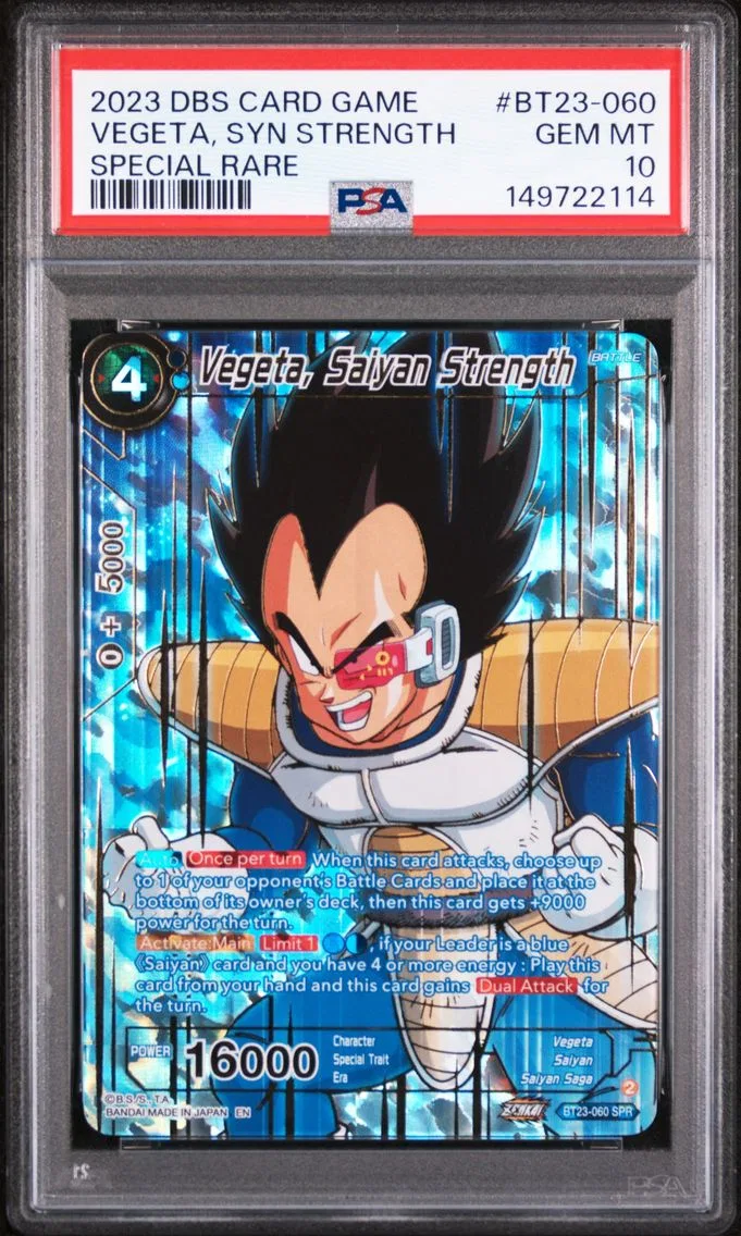 2023 #BT23-060 Vegeta, Saiyan Strength PSA 10 Dragon Ball Super Card Game Series 23 Perfect Combination