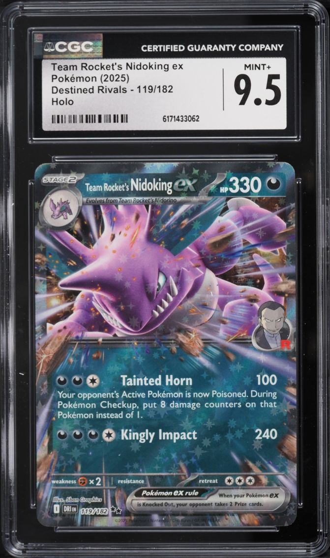 2025 Pokemon Scarlet & Violet Destined Rivals Team Rocket's Nidoking Ex #119 CGC 9.5 MINT+