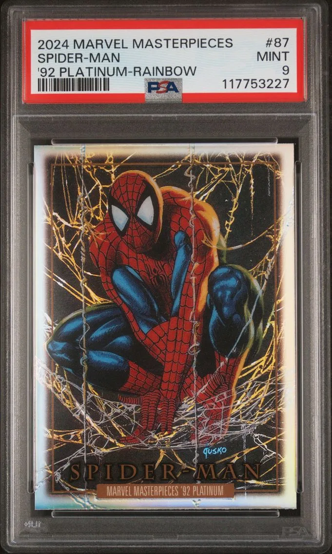 2024 #87 Spider-Man PSA 9 Upper Deck Marvel Masterpieces '92 Platinum