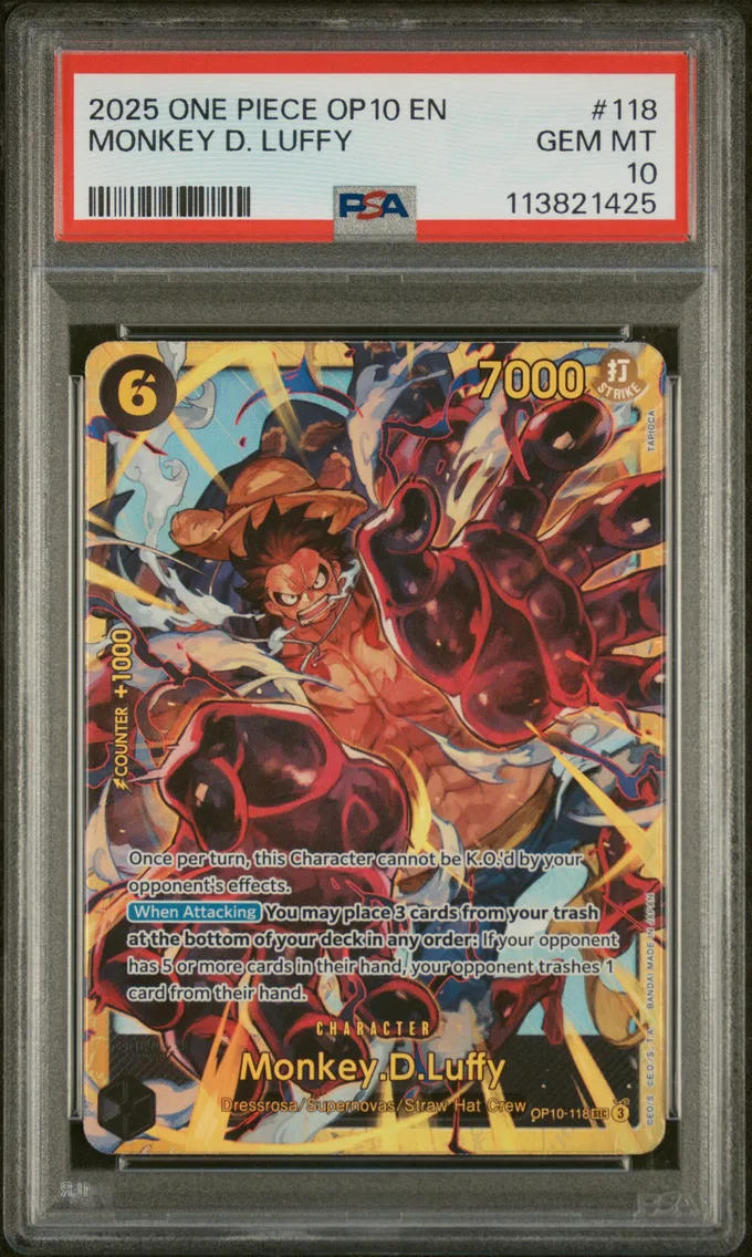 2025 #118 Monkey D. Luffy PSA 10 One Piece OP10-Royal Blood