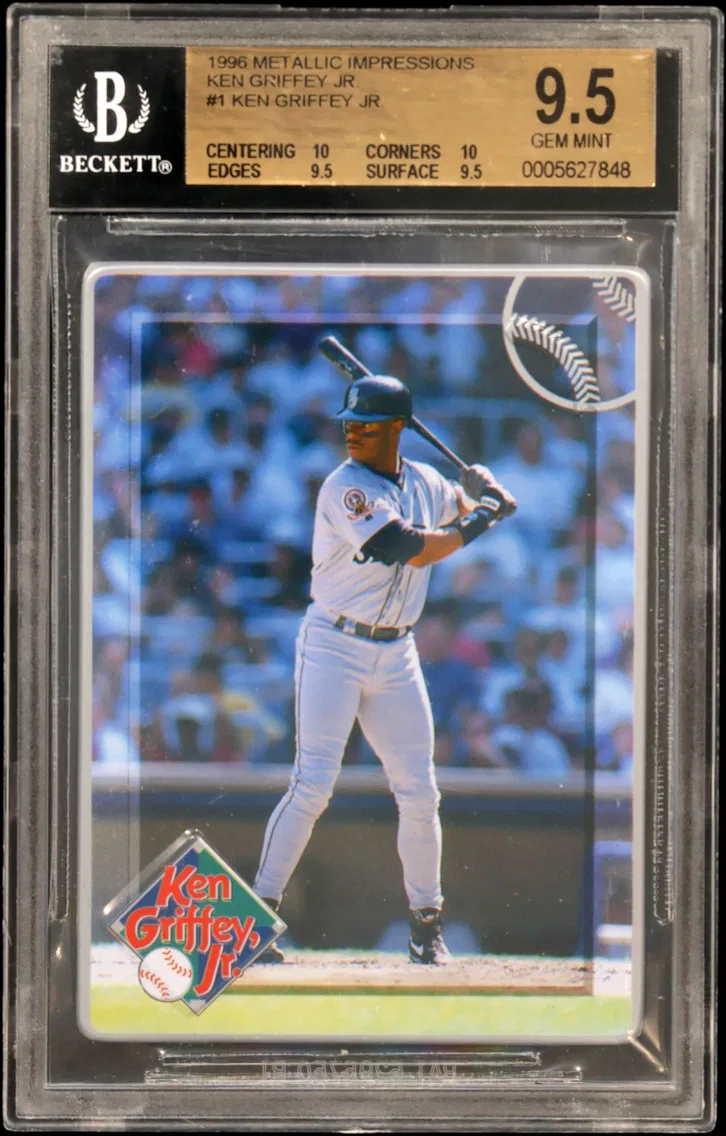 1996 #1 Ken Griffey Jr/Waiting to Swing BGS 9.5 Metallic Impressions Griffey 5
