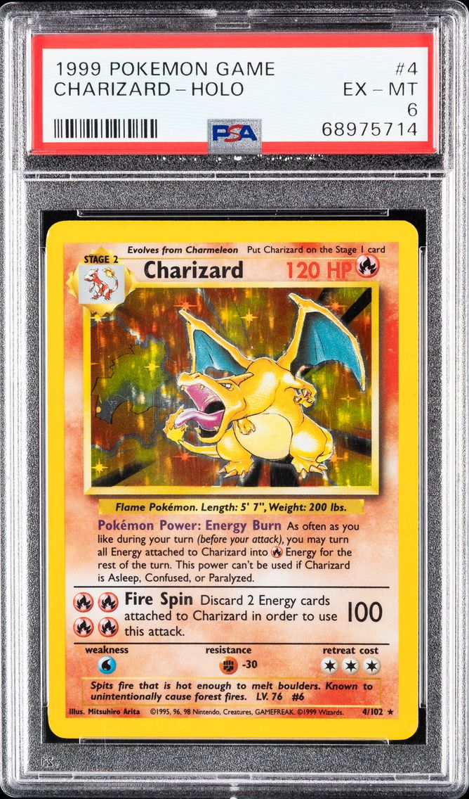 1999 #4 Charizard-Holo PSA 6 Gam