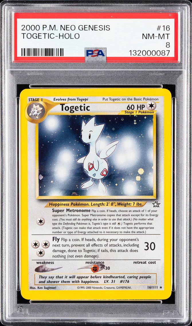 2000 #16 Togetic-Holo PSA 8 Neo Genesis Pokemon