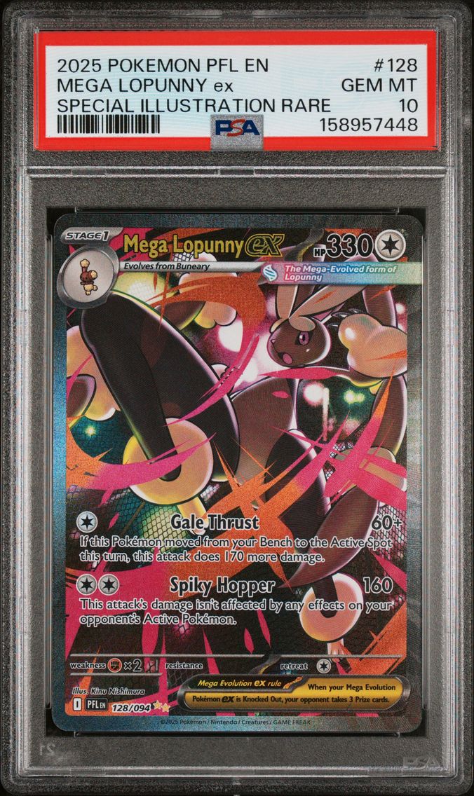2025 #128 Mega Lopunny EX PSA 10 Pfl EN-Phantasmal Flames