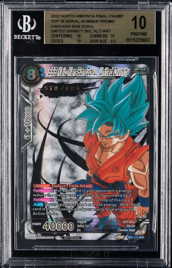 2022 #BT1-111 SSB Kaio-Ken Son Goku United Divinity BGS 10 North American Final Championship Promo