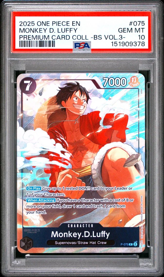2025 #075 Monkey D. Luffy PSA 10 One Piece Premium Card Collection -Best Selection Vol.3-