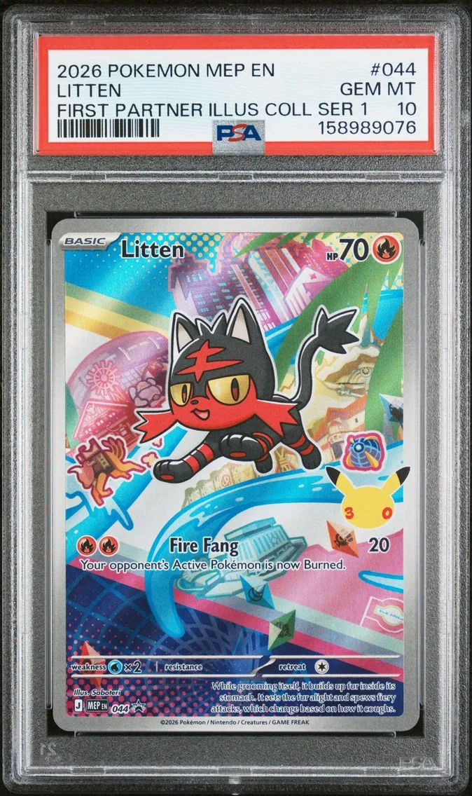 2026 #044 Litten PSA 10 Mep EN-Me Black Star Promo