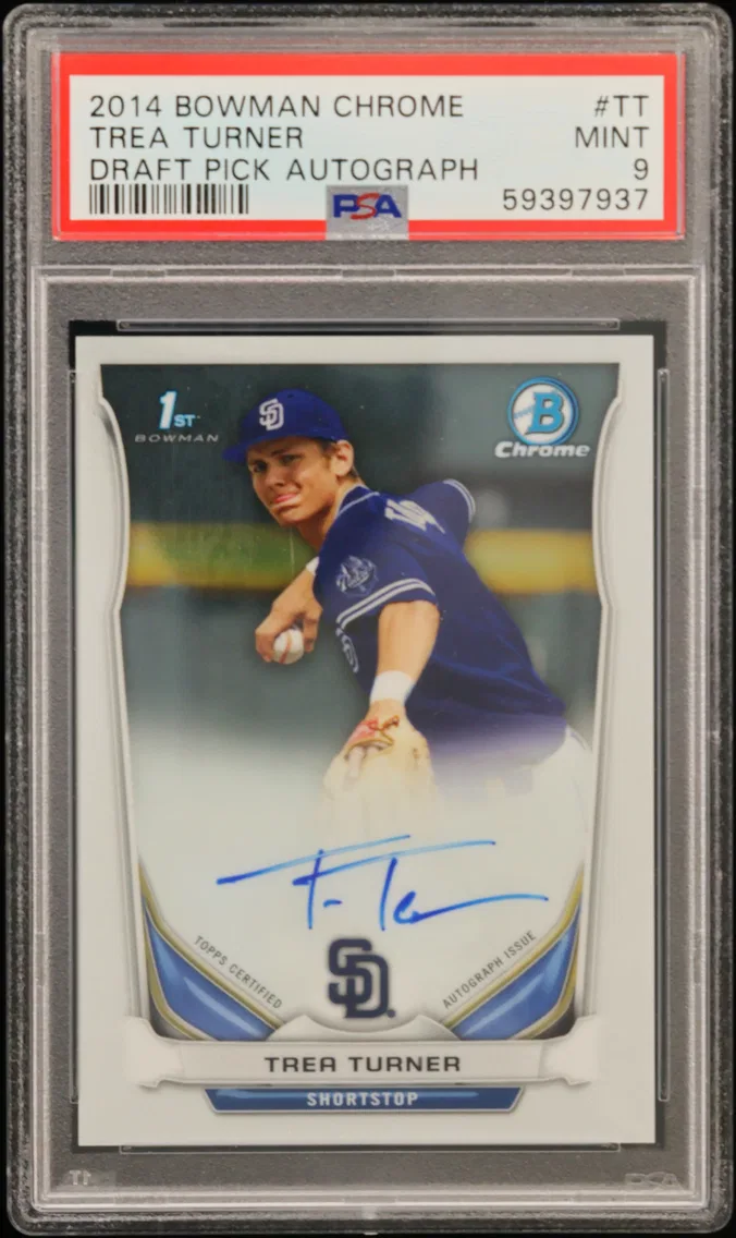 2014 #TT Trea Turner PSA 9 Bowman Chrome Draft Pick Autograph