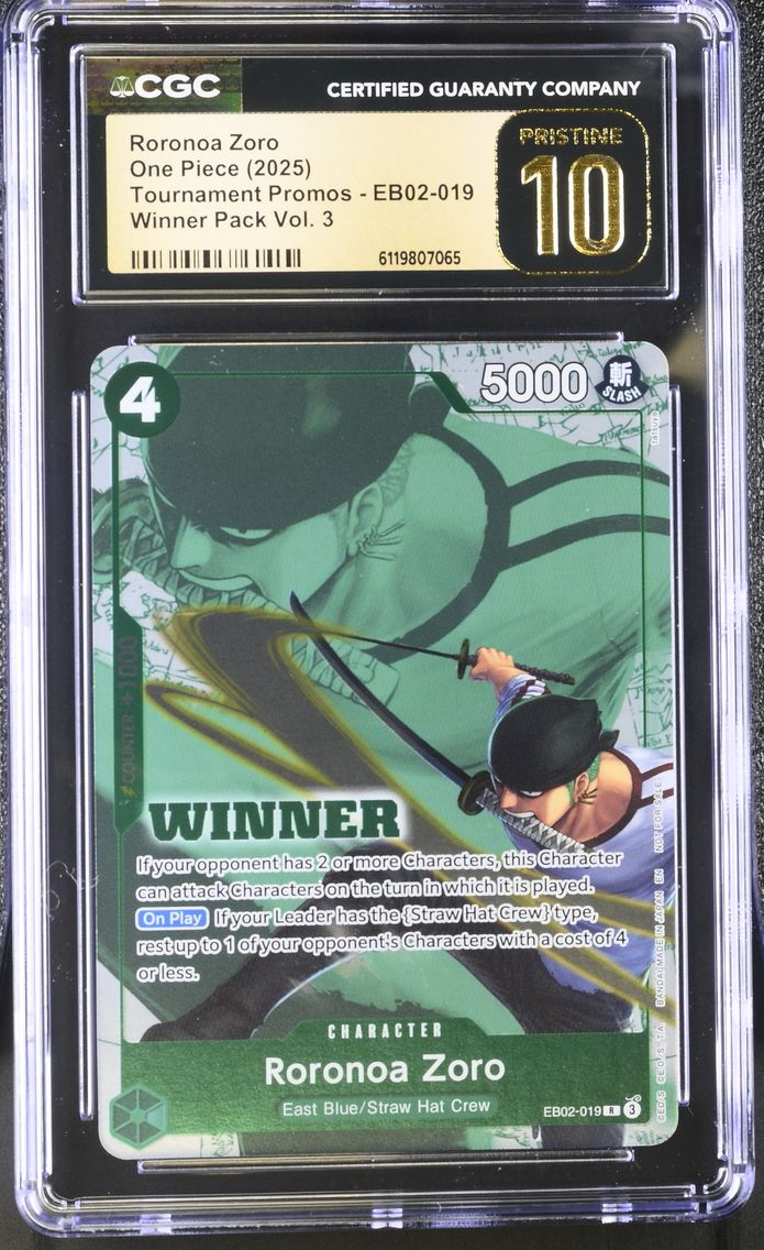 2025 #EB02-019 Roronoa Zoro CGC 10 Pristine Tournament Promos - English