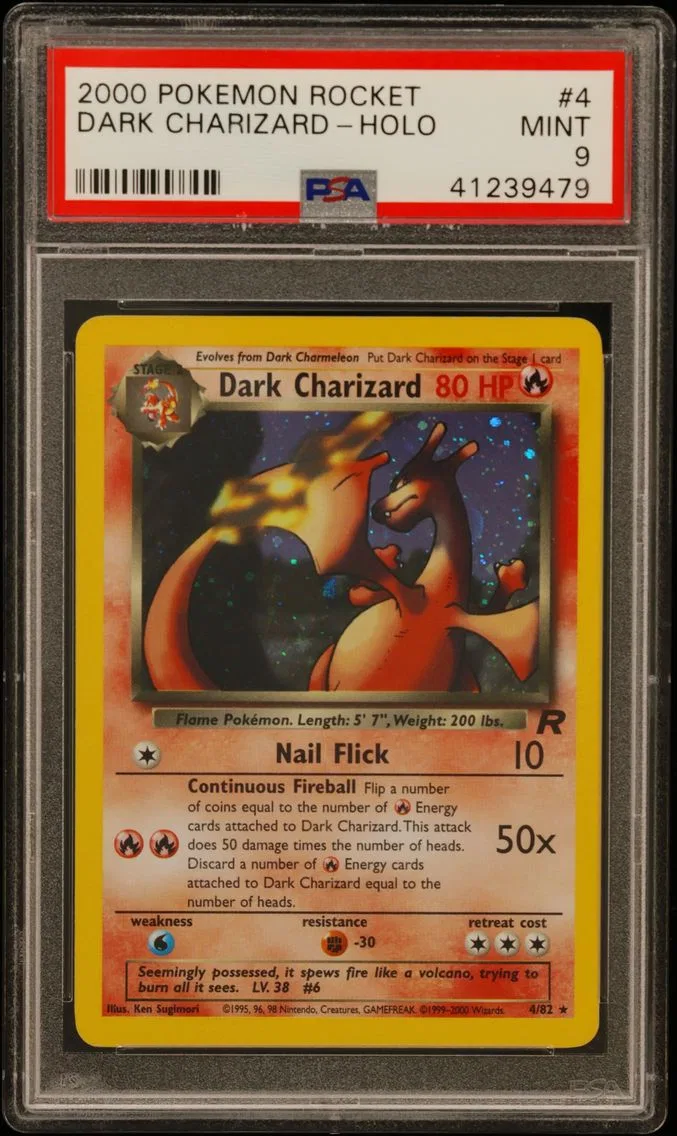 2000 #4 Dark Charizard-Holo PSA 9 Rocket