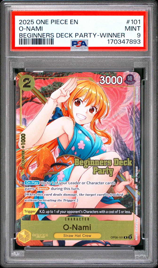 2025 #101 O-Nami PSA 9 One Piece Beginners Deck Party Pack