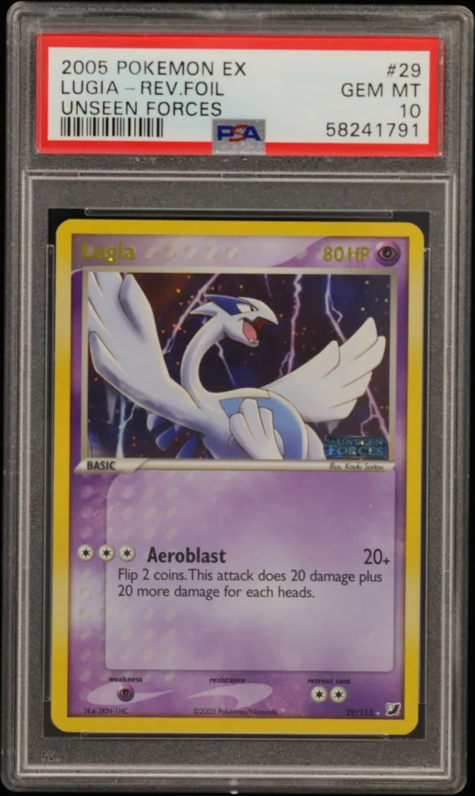 2005 #29 Lugia-Reverse Foil PSA 10 EX Unseen Forces