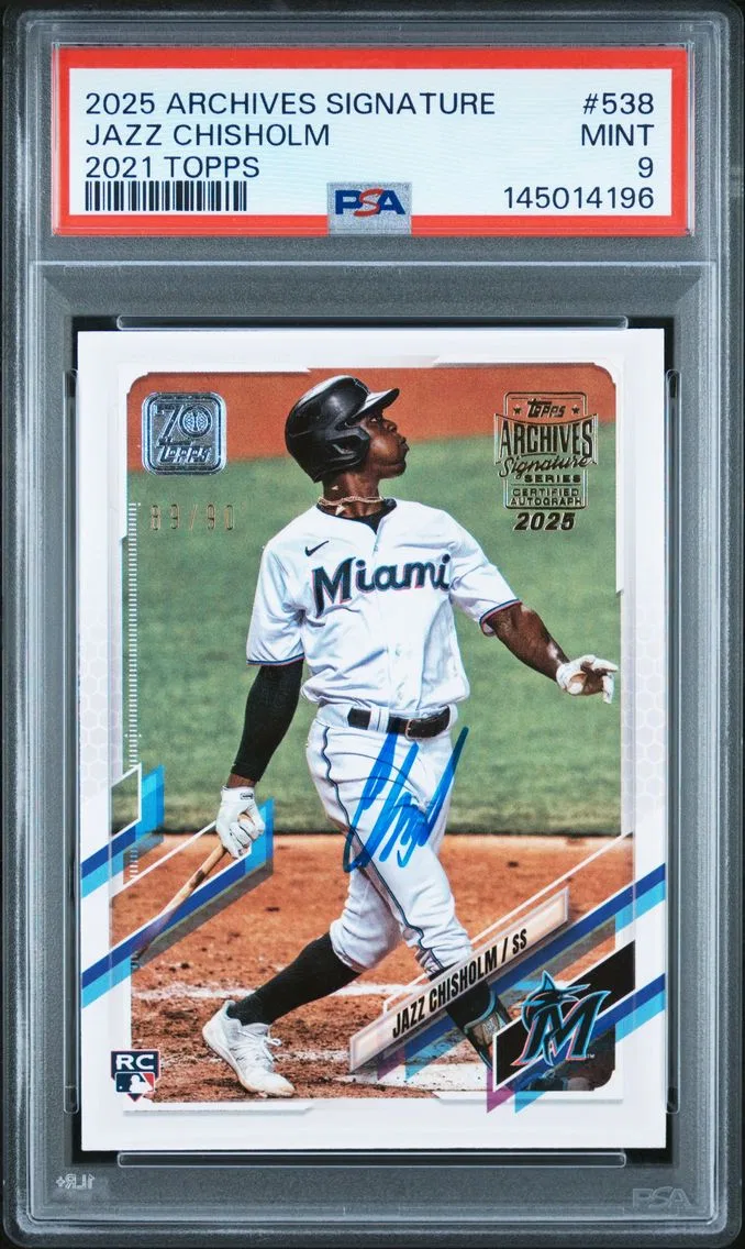2025 #538 Jazz Chisholm PSA 9 Topps Archives Signature Series