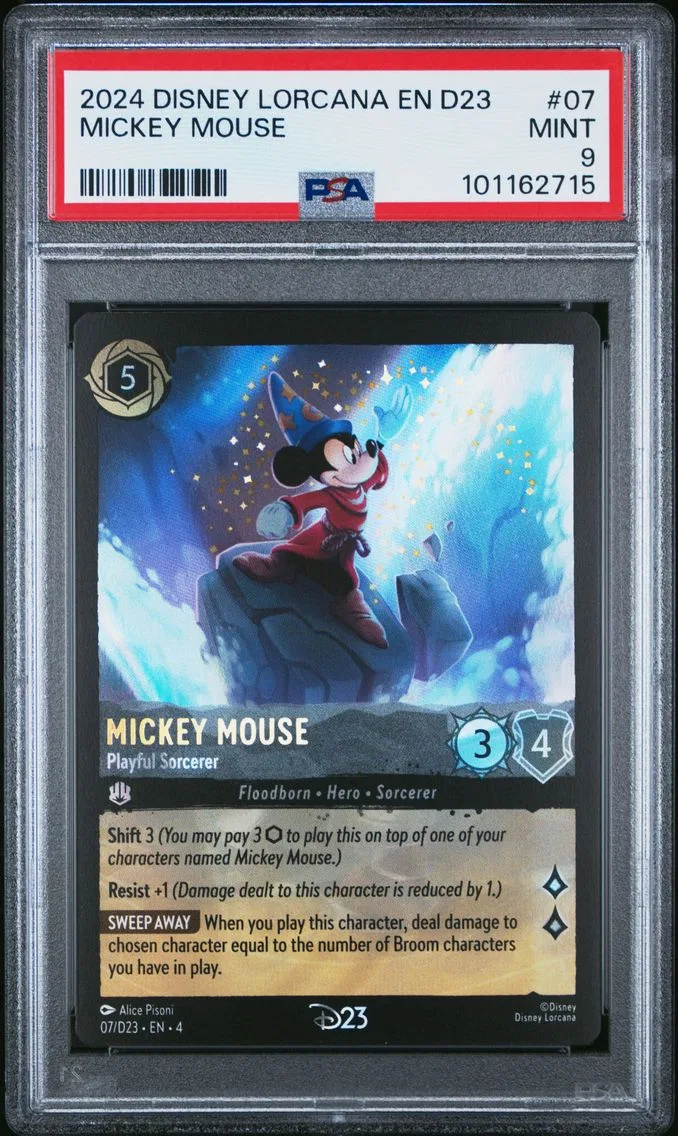 2024 #07 Mickey Mouse - Playful Sorcerer PSA 9 Disney Lorcana EN D23-D23 Expo Promo