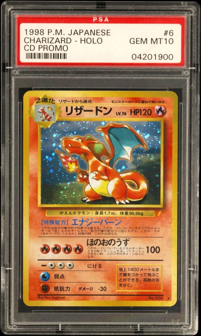 1999 #6 Charizard-Holo PSA 10 Ja