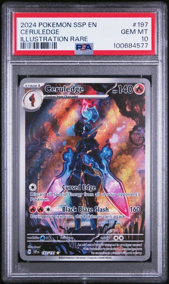 2024 #197 Ceruledge PSA 10 Ssp EN-Surging Sparks Pokemon