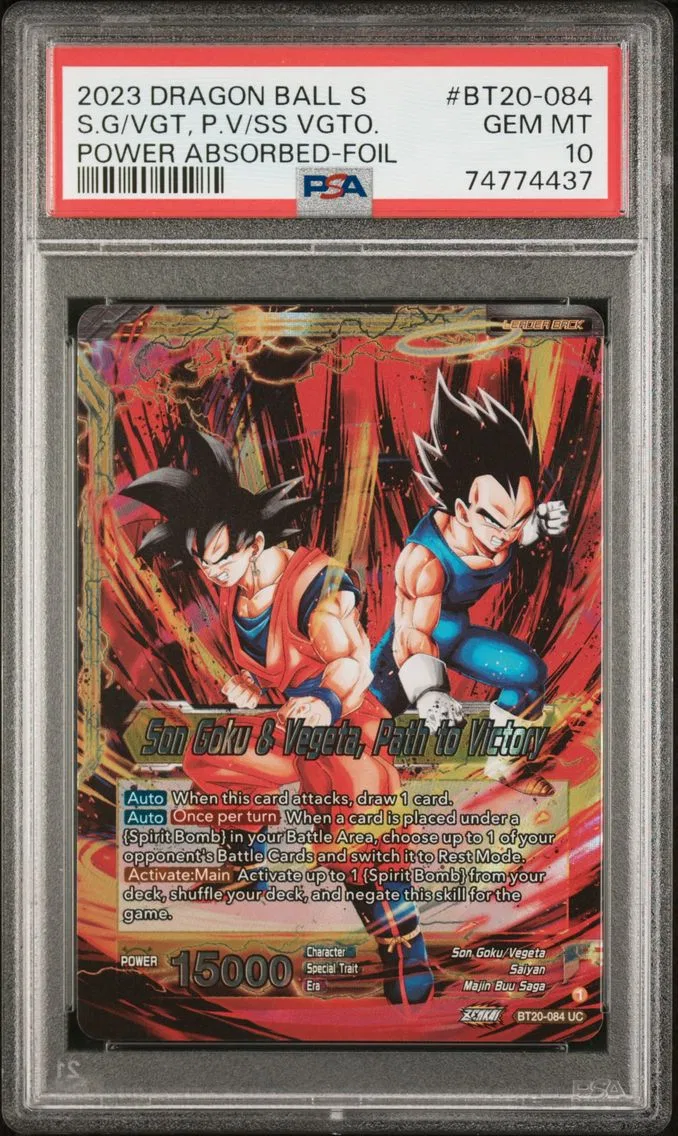 2023 #BT20-084 Son Goku & Vegeta, Path to Victory/SS Vegito PSA 10 Dragon Ball Super Card Game Series 20 Power Absorbed