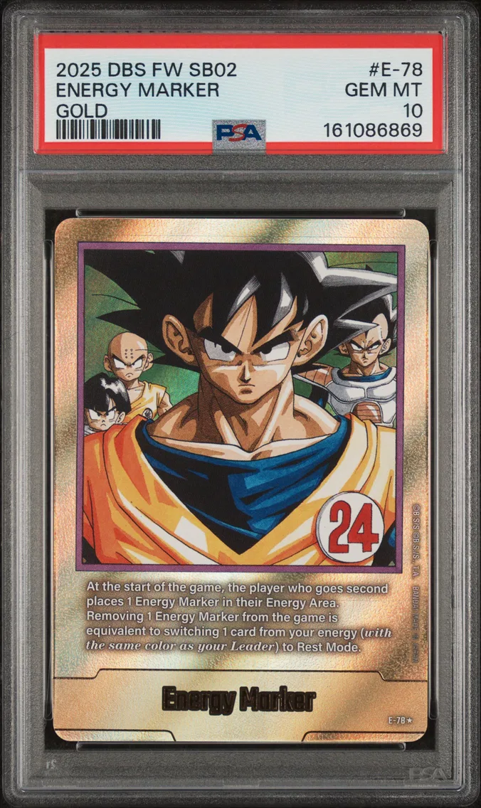 2025 #E-78 Energy Marker PSA 10 Dragon Ball Super Card Game Fusion World Manga Booster 02
