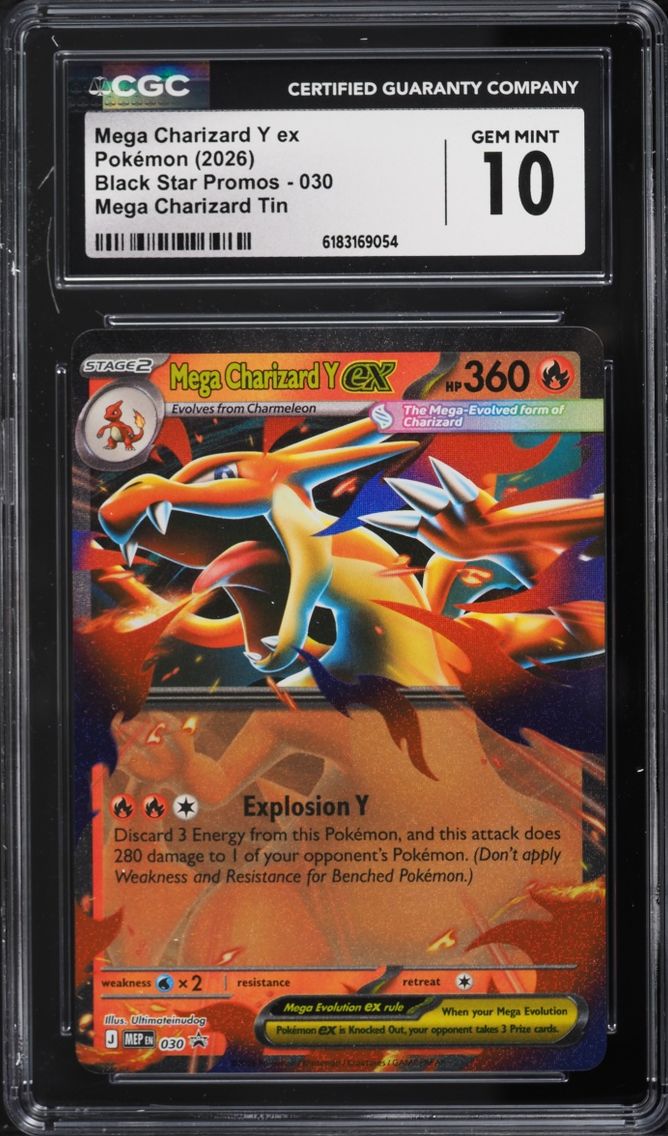 2026 Pokemon Mega Evolution Promo Tin Mega Charizard Y EX #30 CGC 10 GEM MINT