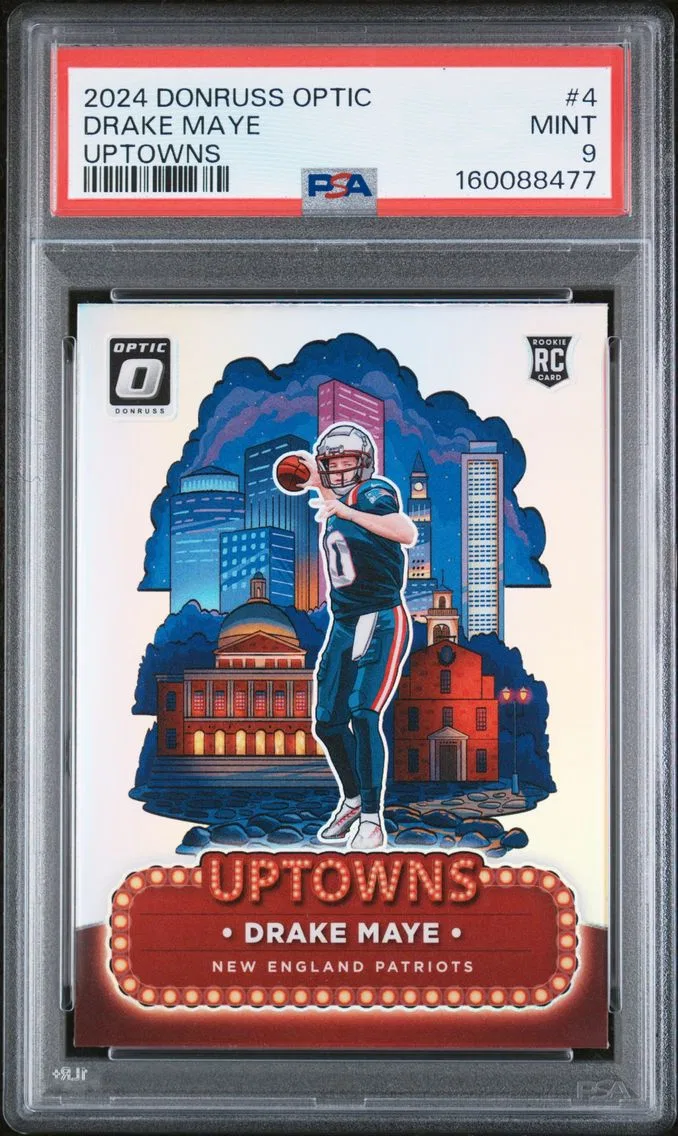 2024 #4 Drake Maye PSA 9 Panini Donruss Optic Uptowns