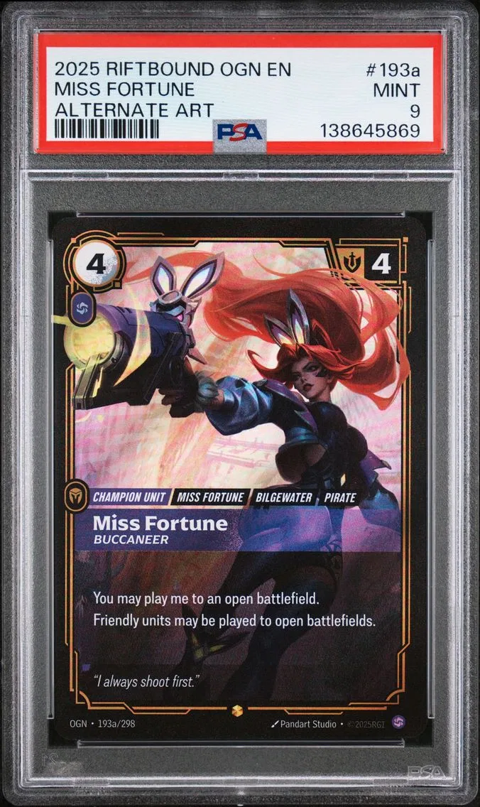 2025 #193a Miss Fortune - Buccaneer PSA 9 Riftbound: League of Legends Ogn-Origins