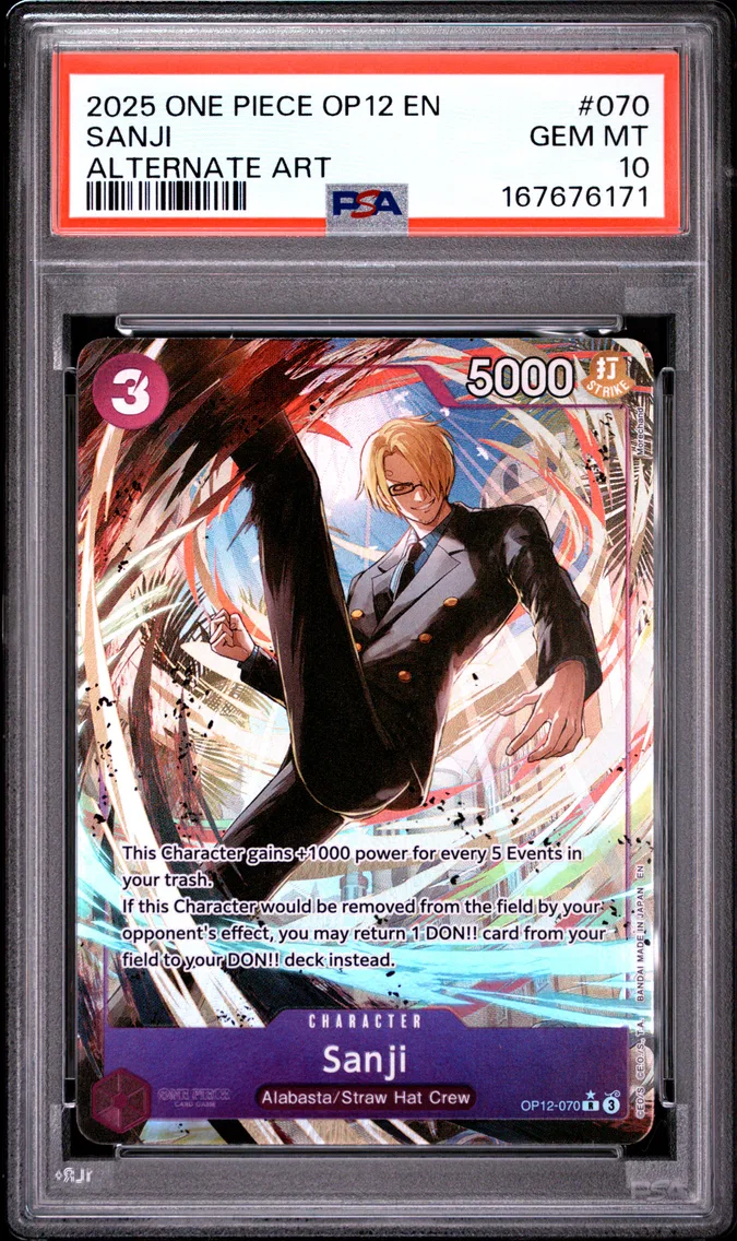 2025 #070 Sanji PSA 10 One Piece OP12-Legacy of the Master