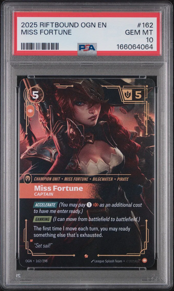 2025 #162 Miss Fortune - Captain PSA 10 Riftbound: League of Legends Ogn-Origins