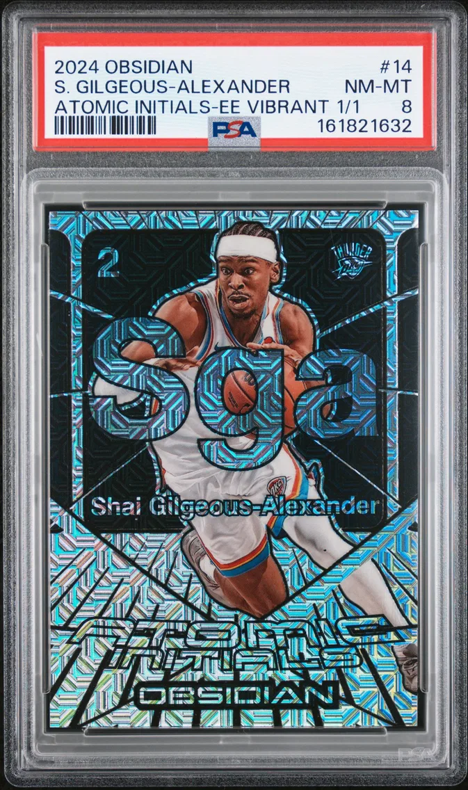 2024 #14 Shai Gilgeous-Alexander PSA 8 Panini Obsidian Atomic Initials
