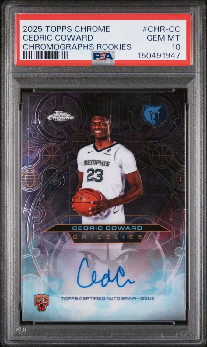 2025 #CHR-CC Cedric Coward PSA 10 Topps Chrome Chromographs Rookies