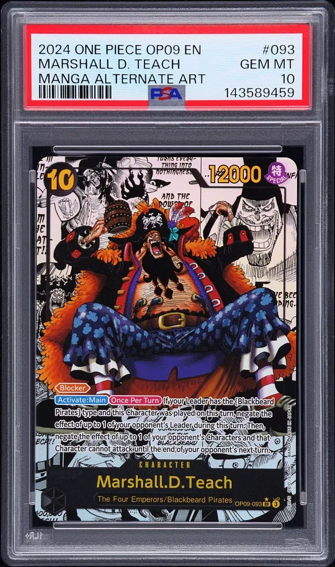 2024 #093 Marshall D. Teach PSA 10 One Piece OP09-Emperors in the New World