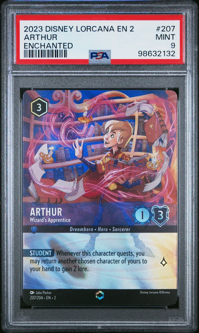 2023 #207 Arthur - Wizard's Apprentice PSA 9 Disney Lorcana EN 2-Rise of the Floodborn