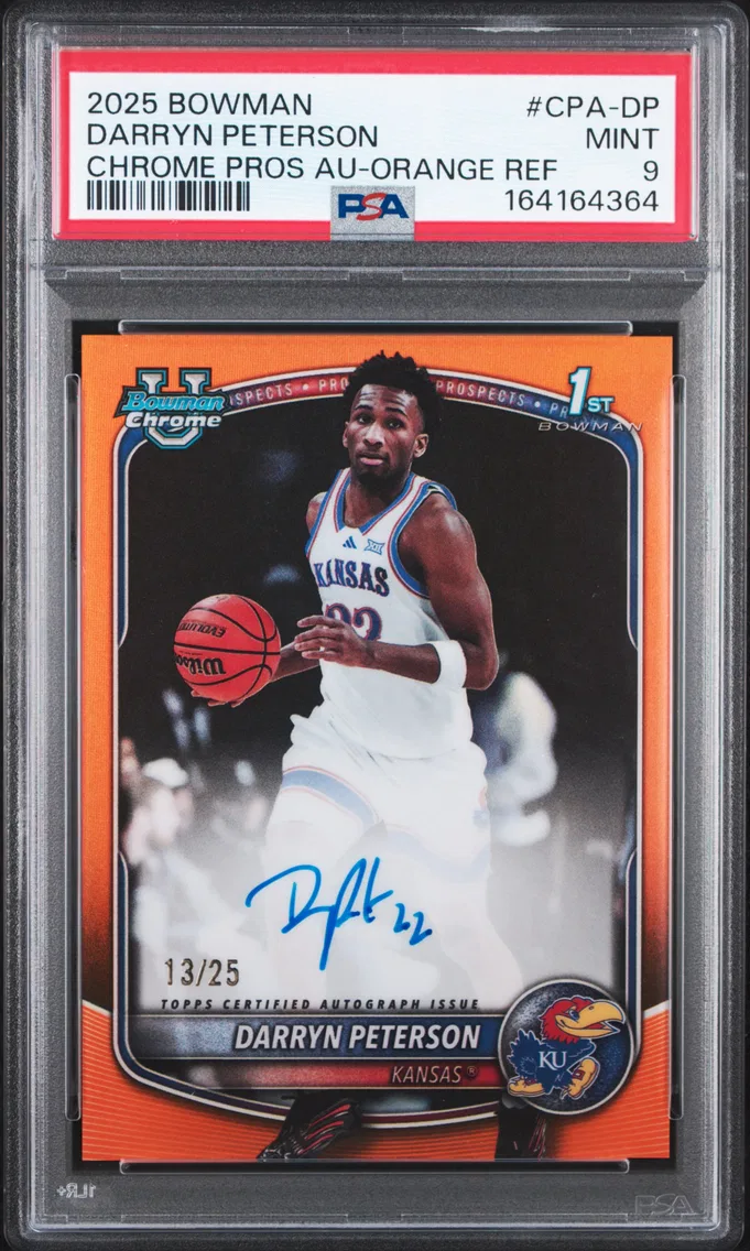 2025 #CPA-DP Darryn Peterson PSA 9 Bowman Chrome Prospect Autographs