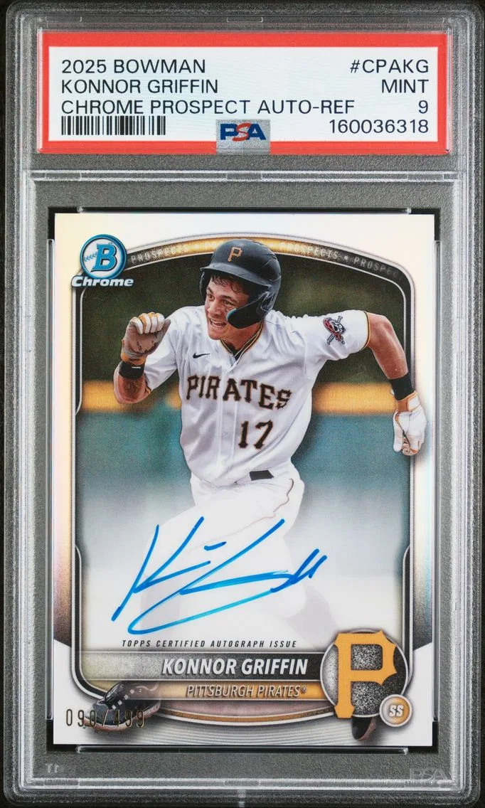 2025 #CPAKG Konnor Griffin PSA 9 Bowman Chrome Prospect Autographs