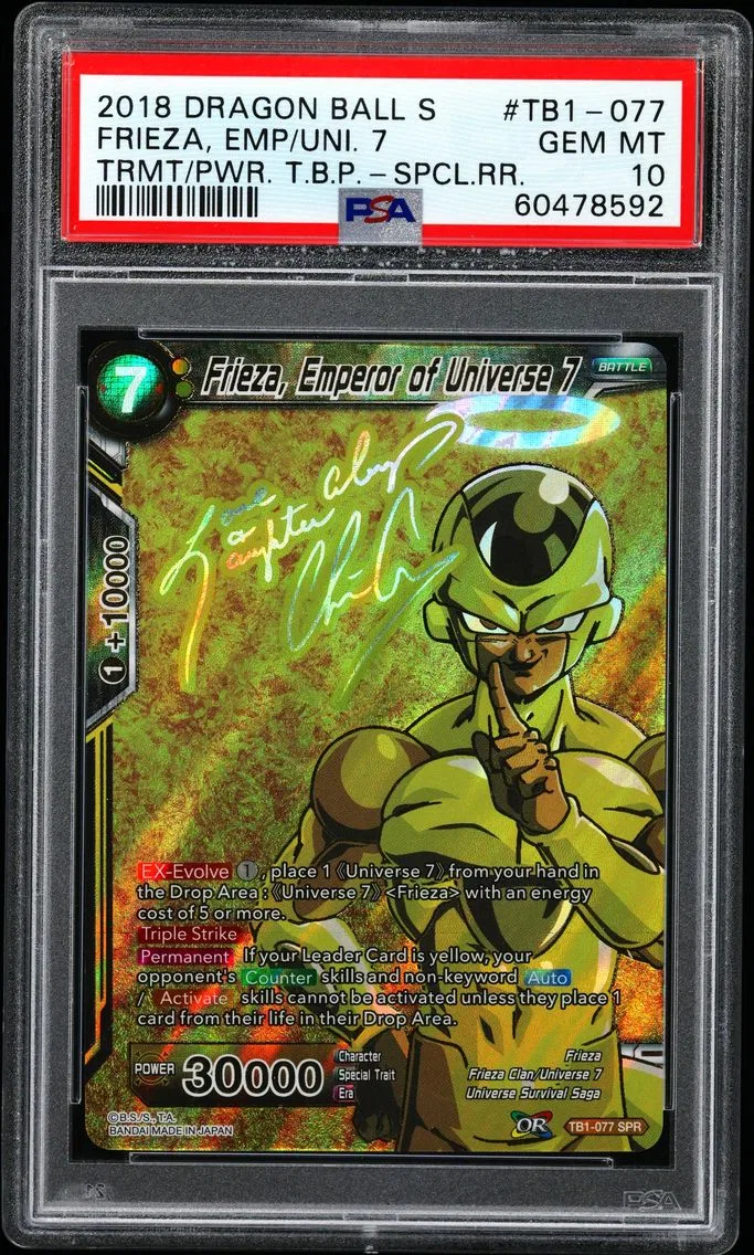 2018 #TB1-077 Frieza, Emperor of Universe 7 PSA 10 Dragon Ball Super Card Game Themed Booster 1 Tournament of Power
