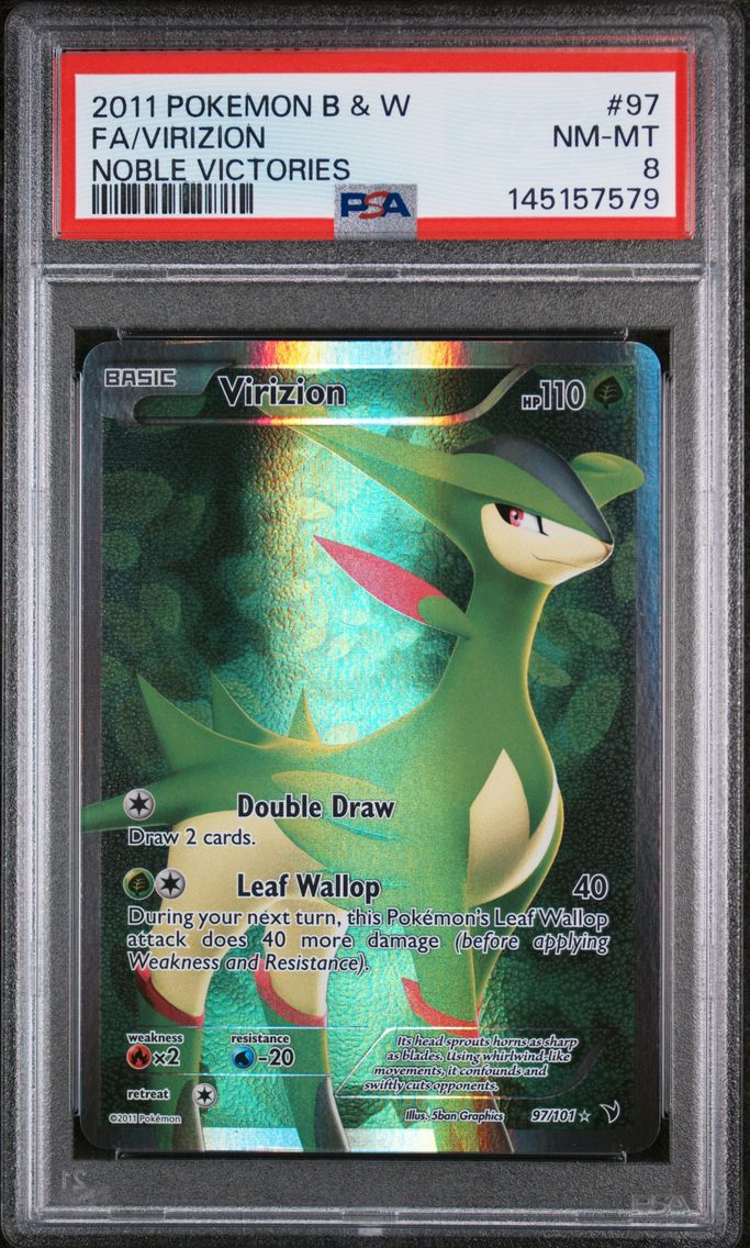 2011 #97 Full Art/Virizion PSA 8 Black & White Noble Victories