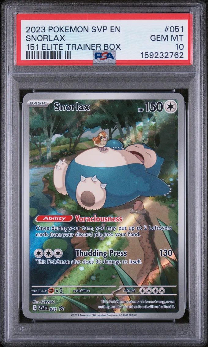 2023 #051 Snorlax PSA 10 Svp EN-SV Black Star Promo