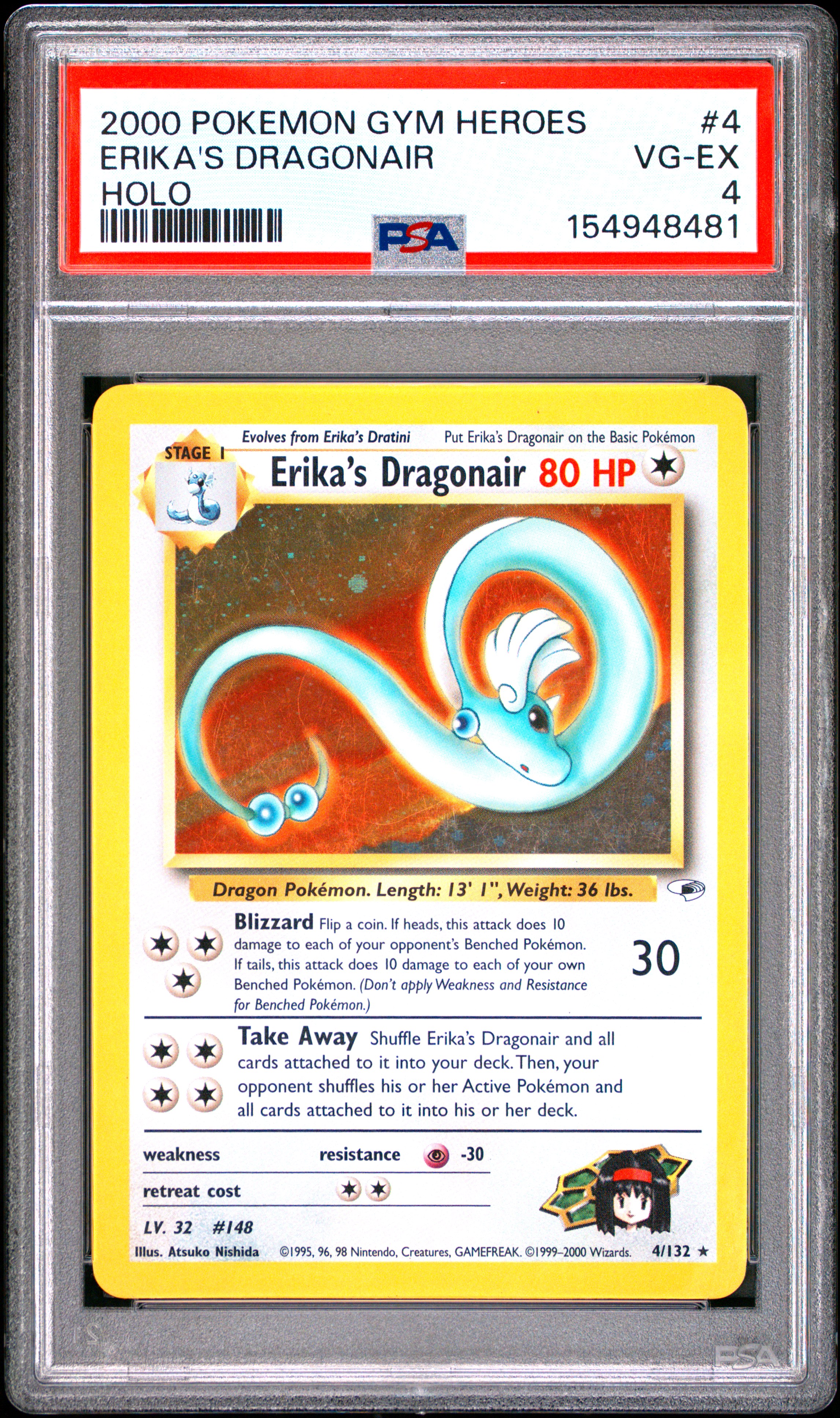 2000 #4 Erika'S Dragonair PSA 4 Gym Heroes