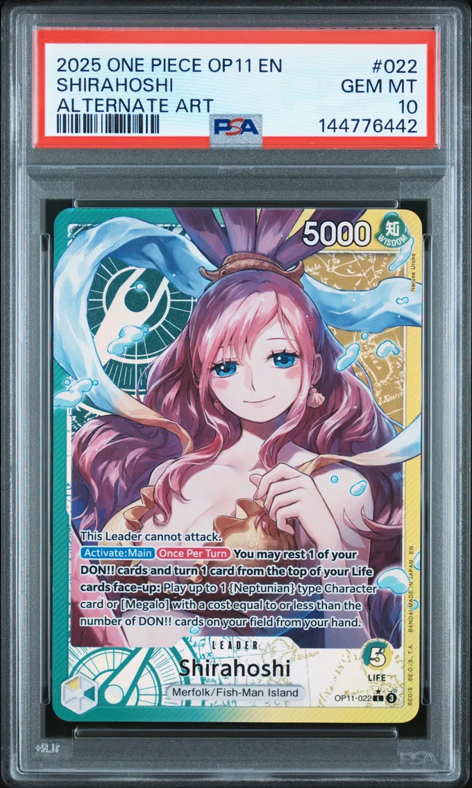 2025 #022 Shirahoshi PSA 10 One Piece OP11-A Fist of Divine Speed