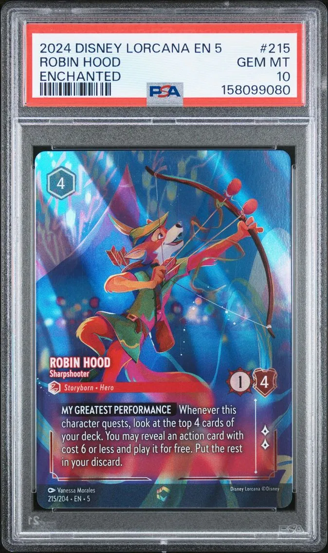 2024 #215 ROBIN HOOD PSA 10 Disney Lorcana EN 5-Shimmering Skies