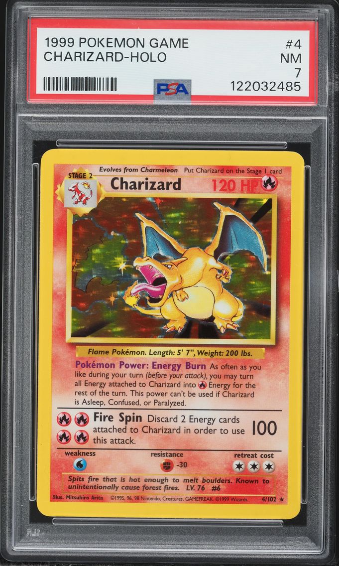 1999 #4 Charizard-Holo PSA 7 Game Pokemon