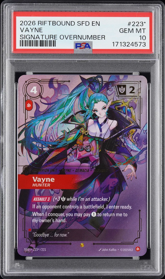 2026 #223* Vayne - Hunter PSA 10 Riftbound: League of Legends Sfd-Spiritforged