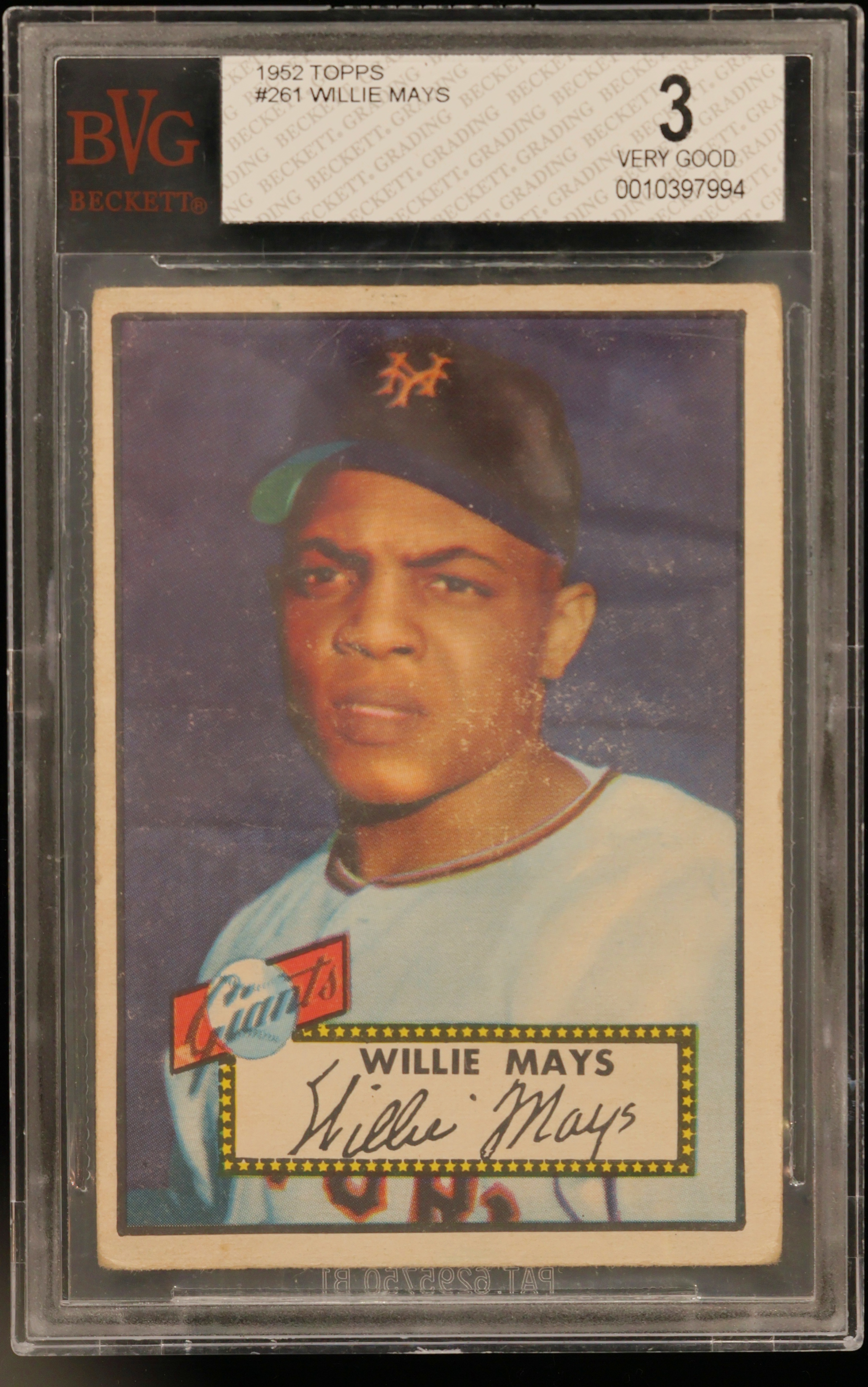 1952 #261 Willie Mays BGS 3 Topps