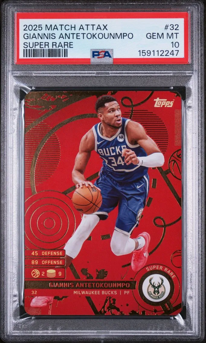 2025 #32 Giannis Antetokounmpo PSA 10 Topps Match Attax