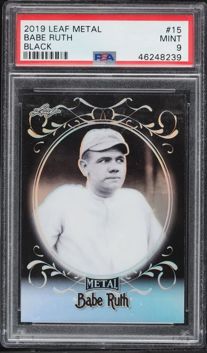 2019 Leaf Metal Babe Ruth Black Babe Ruth /15 #15 PSA 9 MINT