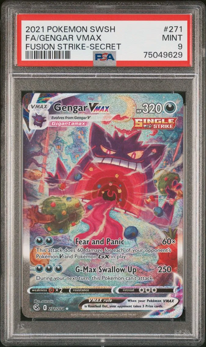 2021 #271 Full Art/Gengar Vmax PSA 9 Sword & Shield Fusion Strike